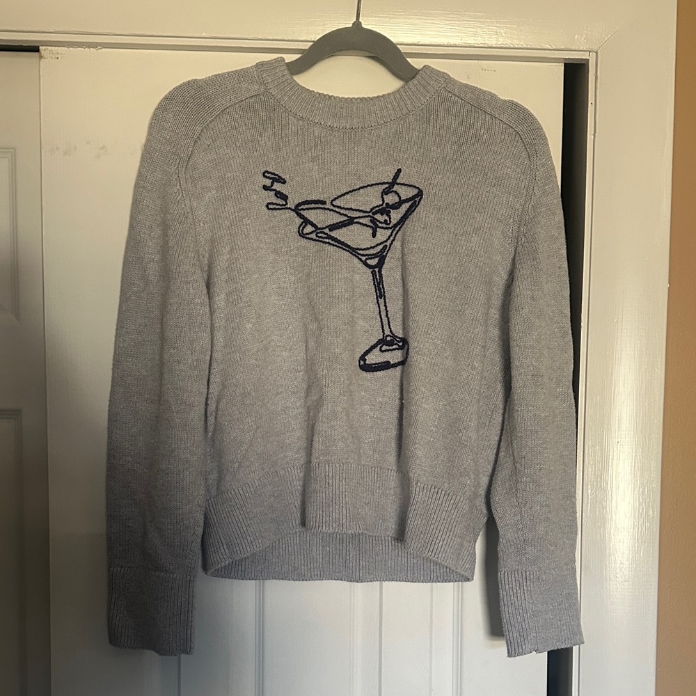 Abercrombie & Fitch Gray Sweater with Martini Design